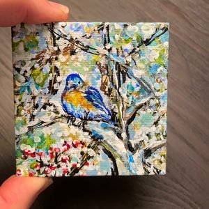 Original Art - Acrylic Painting - Winter Robin/Bird
